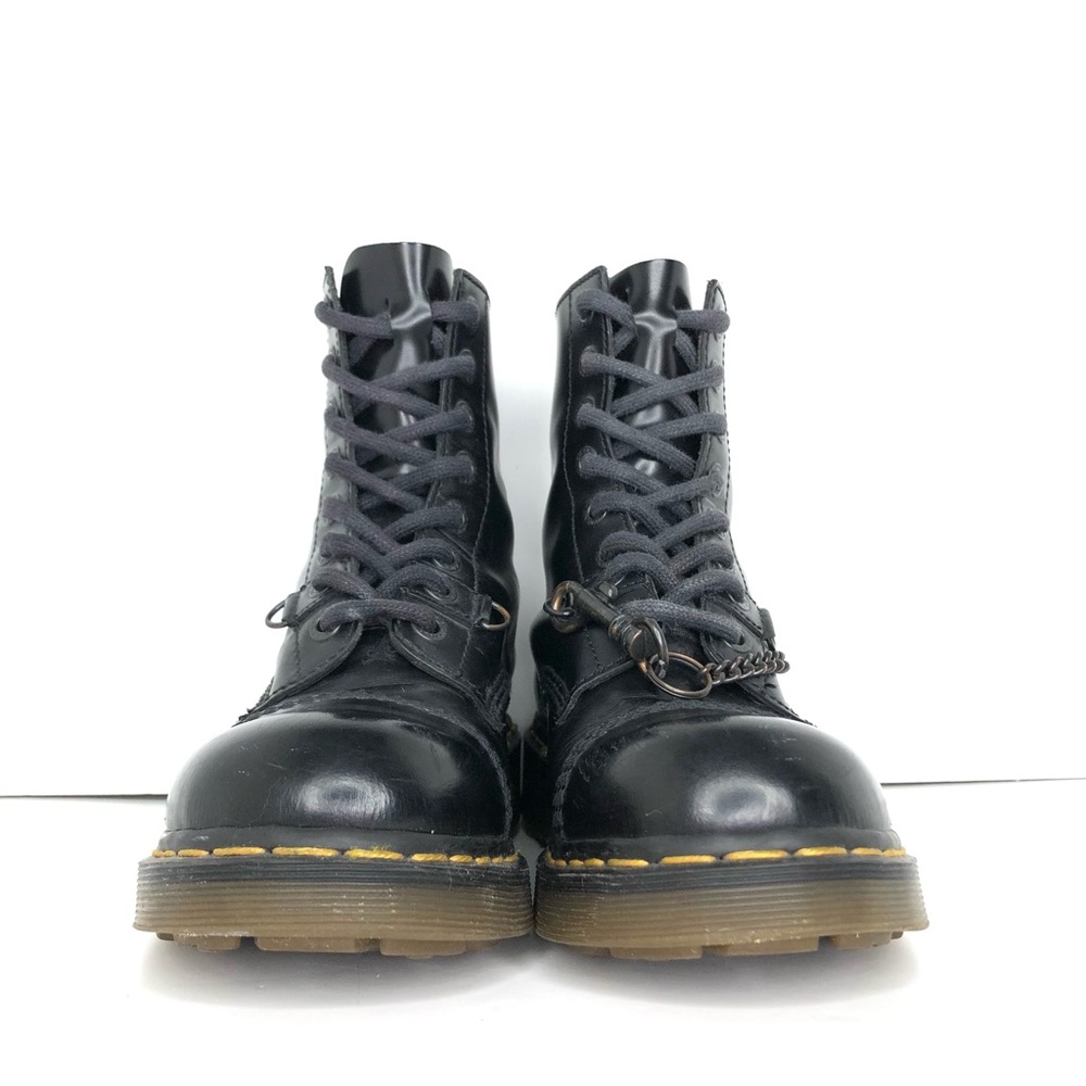 Vintage Dr Martens England Capped Toe and Link Chain 2A47 Lace Up Ankle Boots 7 - Picture 7 of 16